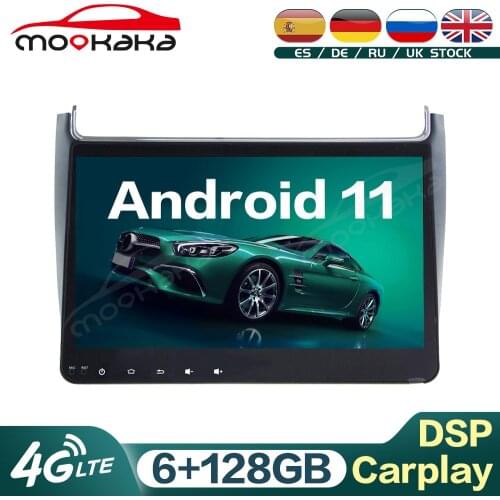 Android 11 6GB+128GB Car Multimedia Player For Volkswagen VW Polo 2016+ Radio GPS Navigation Audio Stereo Head Unit Carplay DSP
