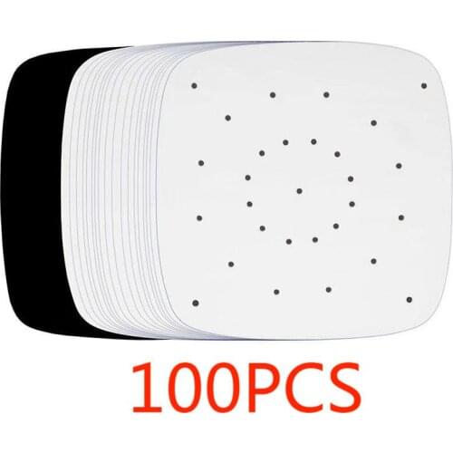 100pcs Air Fryer Parchment Paper Round Square Bamboo Steamer Liners Baking Cooking Oven Oil Papers Kitchen Airfryer Paper