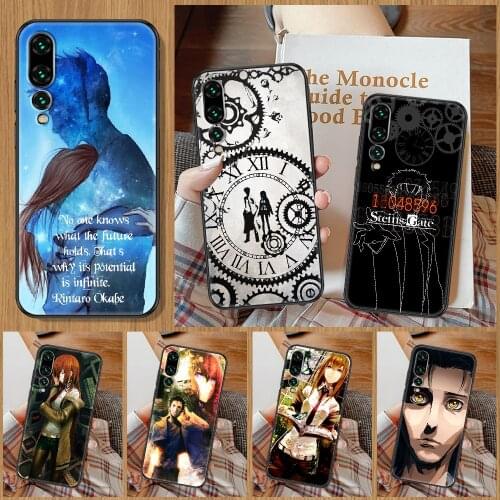 Steins Gate Anime Phone Case For Huawei P Mate P10 P20 P30 P40 10 20 Smart Z Pro Lite black luxury waterproof silicone bumper