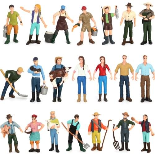 Farmer people Doll Model Ornaments Figures Miniatures decorations Farm Theme Photography props Educational Toy Gift