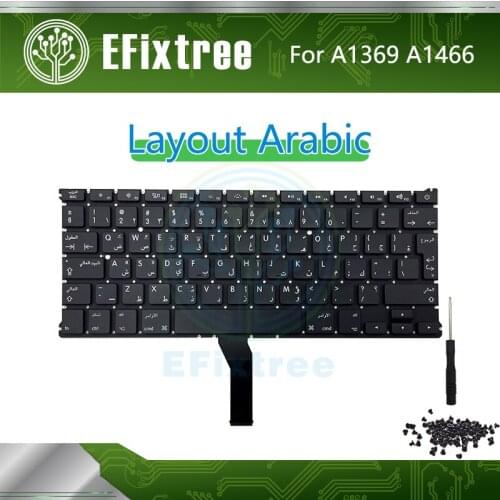 Arabic New A1466 Keyboard For Macbook Air 13.3 inch A1369 Layout Backlight Screw MC 2469 2559 2632 2924 2925 3178 2011-2017 Year