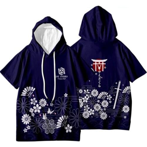 Anime Honkai Impact 3 Cosplay Costume Kiana Kaslana Yae Sakura Fu Hua Raiden Mei Unisex 3D Print Short Sleeve Hooded T Shirt