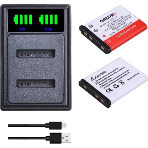 Li-40B Li-42B EN-EL10 Battery + Li 40B Charger with Type-C and USB Cable for Olympus for Fuji NP-45 NP 45 NP45 NP 45A 45B 45S