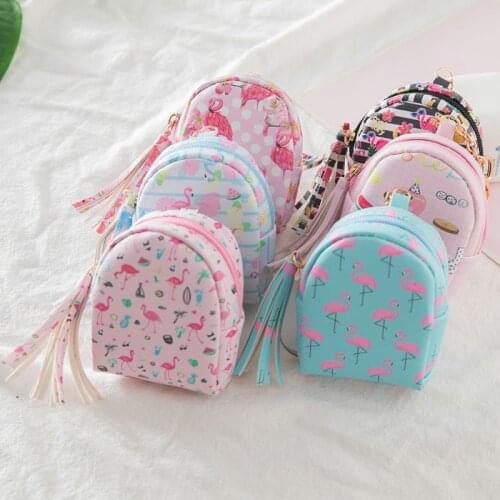 Cute Flamingo Mini Backpack Girl Purse Children Purse Key Pack Birthday Presents for Kids Back to school Supplies Wedding gifts