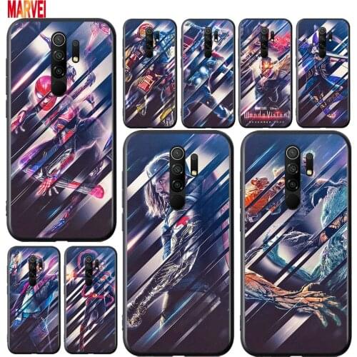 Marvel Avengers Heroes Soft TPU For Xiaomi Redmi 9i 9T 9A 9C 9 8A 8 GO 7 7A S2 Y2 6 6A 5 A 4X Prime Pro Plus Black Phone Case