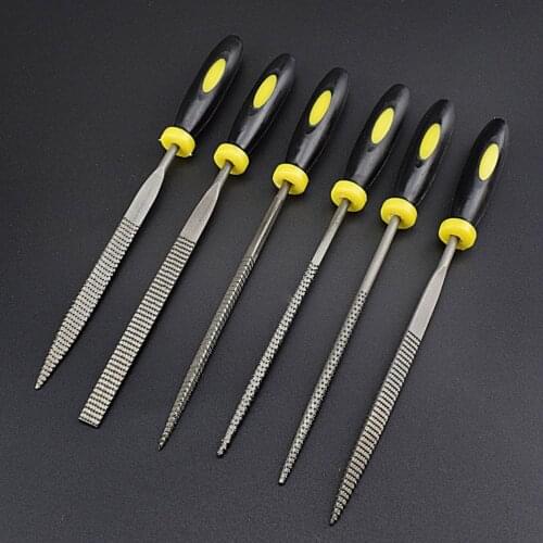 6Pcs Mini Metal Filing Rasp Diamond Needle File Wood Grinding Tools Hand Woodworking Files Tool 140x3mm