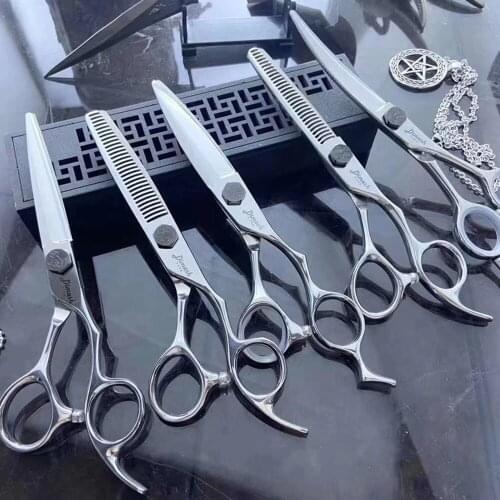 6 Professional Hair Salon Structure Scissors Set Cutting Barber Haircut Thinning Shear Scissors Hairdressing Hair Tools Scissors