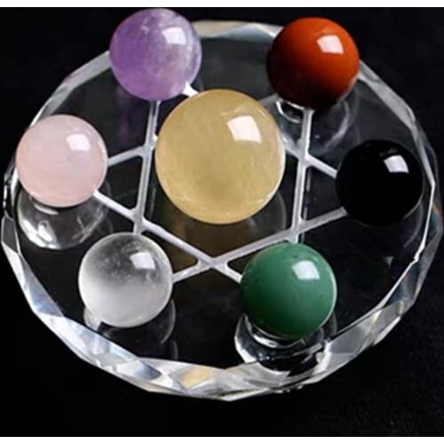 Natural Amethyst Rose Quartz Crystals Ball 7 Chakras Reiki Healing Stone Sphere Gemstone