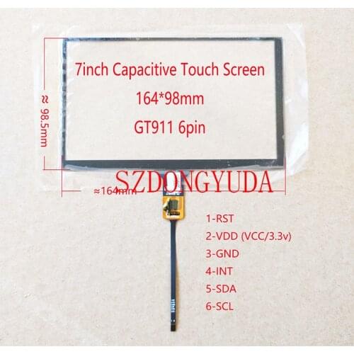 New Touchpad 7'' Inch 6Pin GT911 Chip 164*99 For Car Navigation Capacitive Touch Screen Digitizer 164mm*99mm