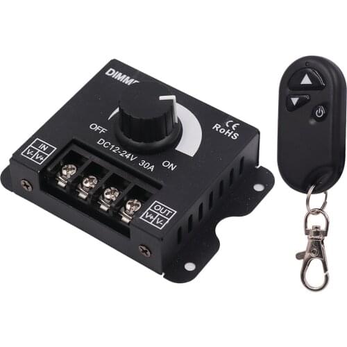 DC 12V 24V 360W Single Color Dimmer Controller with 3key RF remote For 5050 2835 LED Strip Neon Light Controller Set