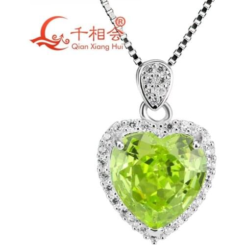Europe Style Temperament Heart-Shape Sparkling Synthetic Cubic Zirconia Pendant Necklace