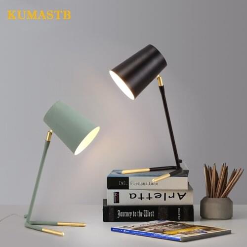 Modern Simple Metal Table Lamp for Bedroom Nordic Minimalist Desk Lighting Bedside Lampe de chevet Eyecare Study Table Lamps