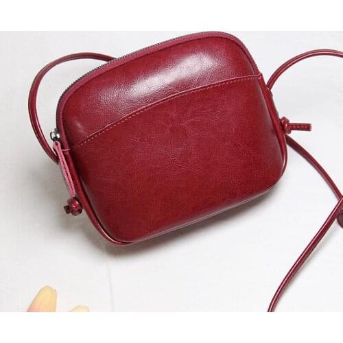 Women Messenger Bag Genuine Leather Small Shell Bag Vintage Shoulder Bag Ladies Handbags Luxury Purse Women Bags