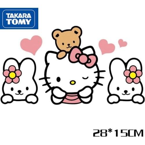 Takara Tomy Hellokitty Cute Creative Personality Exquisite Waterproof Car Exterior Accessories Decorative Stickers