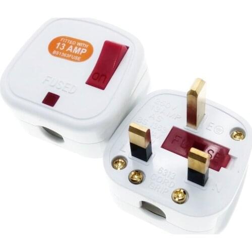 UK, Ireland, Malaysia, Singapore, HK Rewireable Plug BS1363 13A Fuse Main Switch LED Indicator