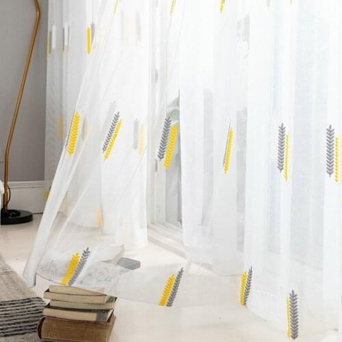 Curtains for Living Room Pastoral Floral Tulle Bedroom Curtains Cortinas para Sala de Estar Kitchen Curtains Valance