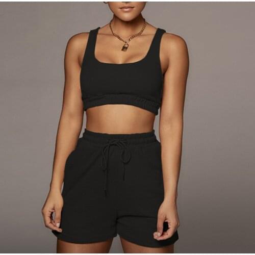 Shorts Sets for Women Ladies 2021 New Sexy Square Neck Sports Bra and Pant Running Two Piece Pants Set Women Sportswear