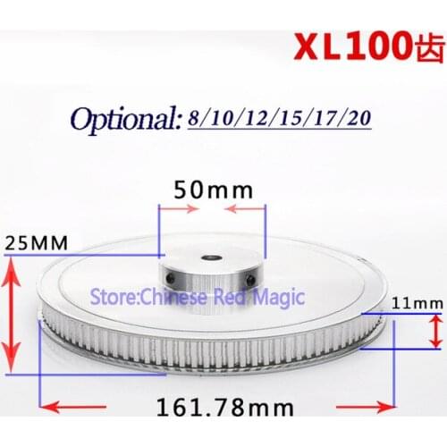 XL100 100 tooth Timing Pulley Aluminum 3D Printer Parts 100XL 100teeth Width 11mm Synchronous Wheel Gear