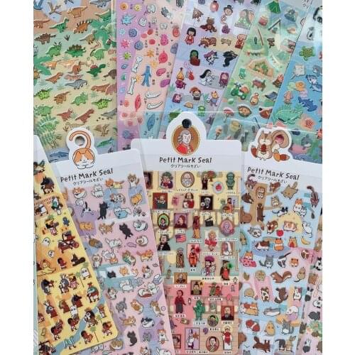 1pcs kawaii Cartoon Animal Watermelon Sticker Pocket Diary DIY Decoration Bronzing Student Supplies