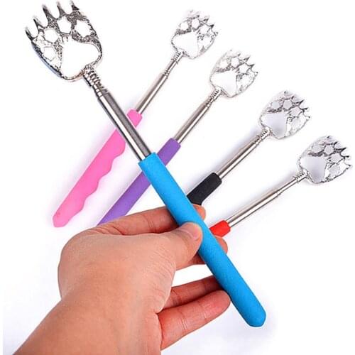 1PC Stainless Steel Massage Stick Bear Claw Shape Telescopic Retractable Back Scratcher Massager Full Body Massage Tickling Tool