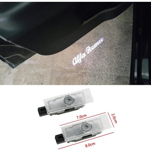2Pcs For Alfa Romeo 159 Giulia Giulietta Mito Stelvio Brera Spider 3D LED Car Door Logo Lights Projector Laser Ghost Shadow Lamp