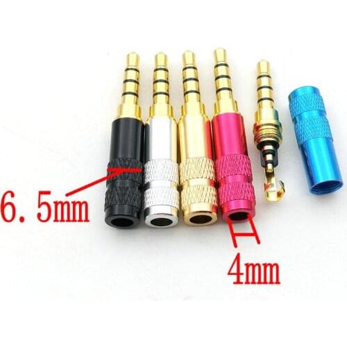 2pcs mini 3.5mm 4 Pole stereo plug Audio soldering connector for DIY Headset Earphone