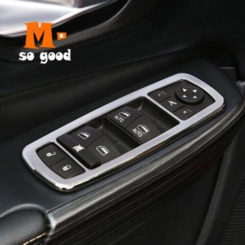 2014 2015 2016 2017 2018 For Jeep Cherokee KL Car ABS Chrome Door Window Glass Lift Control Switch Panel Cover Trim Accessories