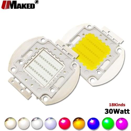 5/10Pcs LED Chip 30W 30-34V 900mA SMD COB Doide Warm Cool White Red Green Blue RGB Yellow 660 440 Growth LED Flood Light Beads