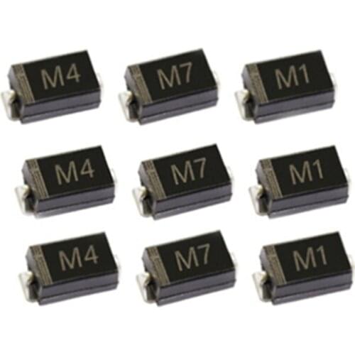 50PCS SMD Rectifier Diode M1 M2 M4 M7 1N4001 IN4002 1N4004 1N4007 DO-214AC(SMA)