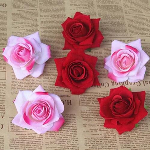 7CM Head,7 Colors Real Touch Flower Heads Artificial Silk Small Roses,DIY Bouquet Accessories Wedding Decoration,Garland Hair