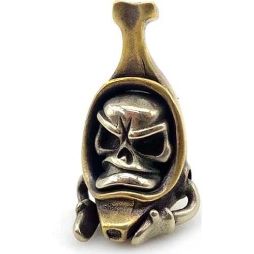 Banana Man Skull Knife Beads Outdoors DIY Tools EDC White BrassLanyard Pendants Key Rings Accessories