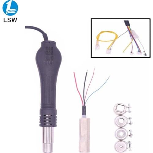 Free Shipping Hot Air Desoldering Gun + Heater + Nozzles for SAIKE machine 909d 952d 852D+ 898D 220V/110V