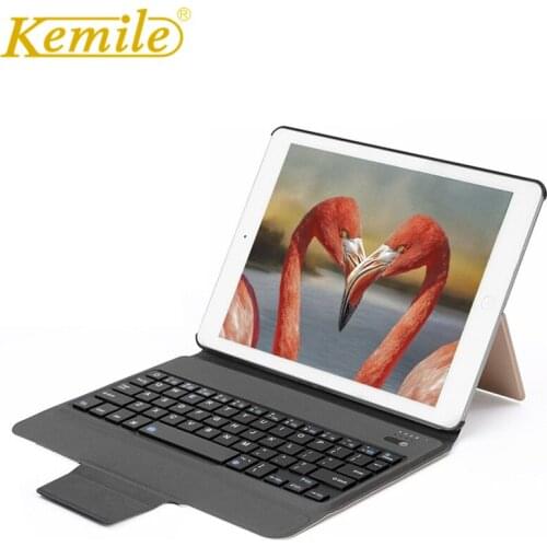 Case for iPad 2017 2018 9.7 W Bluetooth Keyboard,Kemile Ultra Slim Auto sleep leather Stand Cover For iPad 2018 A1893 A1954 Case