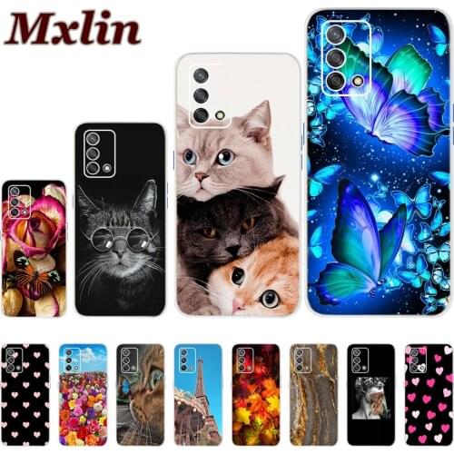 For OPPO A74 Case Slim Back Cover For OPPO A74 A 74 5G Phone Fundas Butterfly Cats Soft Bumper For OPPOA74 CPH2197 CHP2219 Shell