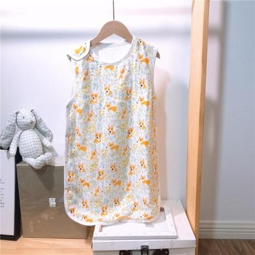 Vest Baby Sleeping Bag Kick-proof Quilt Soft Breathable Bedding Comfortable Four-layer Bamboo Cotton Gauze Sleeping Bag Present