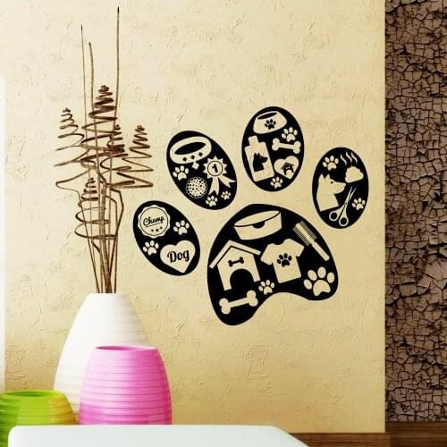 Pets Animal Footprints Home Decor Living Room Bedroom Decals Wall Stickers Poster Removable Mural Vinyl Sticker Muraux S-909