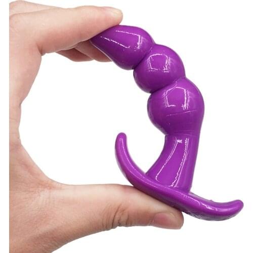 Dildo for Anal Anal G-spot Three-bead Silicone Anal Plug Tail Female Massage Anal Expander Adult Sex Toy Erotic Accessories