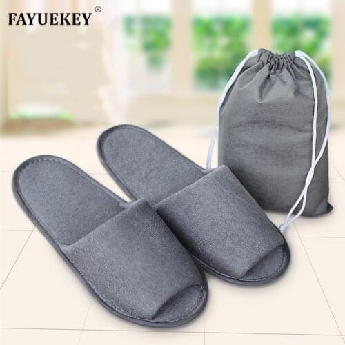 FAYUEKEY Travel Business Trip Hotel Club Spa Women Men Portable Disposable Folding Slippers Girls Home Guest Slippers With Bag