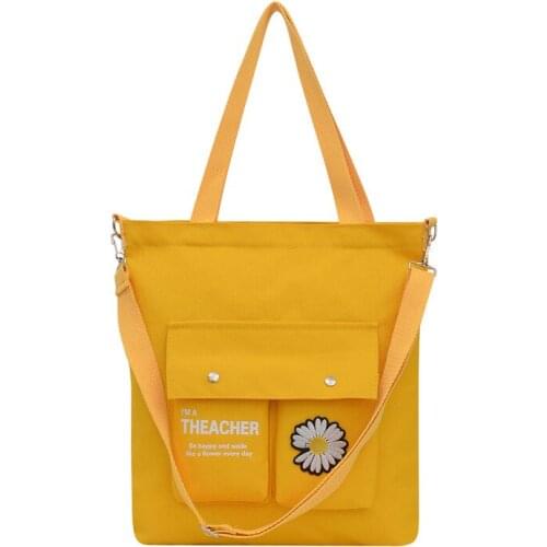 PURFAY Canvas Capacity Women Shoulder Bag Cotton Tote Shopper Bag Eco Reusable Travelling bag Cloth Messenger Bag