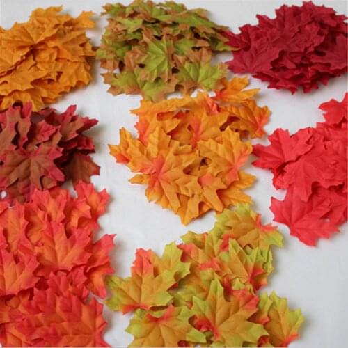 50pcs/bag Artificial leaves christmas decor for home wedding fake plastic flowers diy floristics needlework silk plants leaf