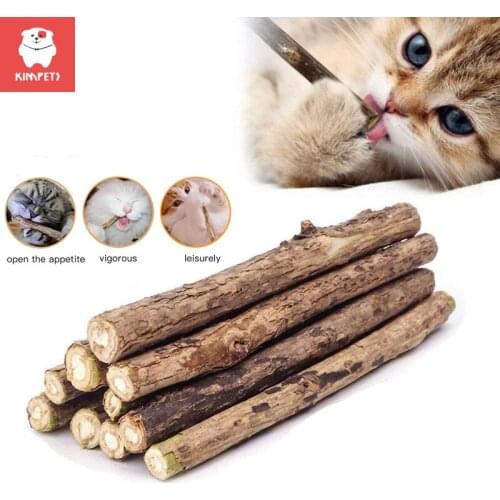 KIMPETS 5pcs Pure Natural Catnip Pet Cat Toy Safety Molar Toothpaste Branch Cleaning Teeth Cat Snacks Sticks Pet Supplies