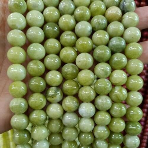 4/6/8/10mm Round Natural Southern Jades Stone Beads DIY Loose Green Jades Beads For Jewelry Making Bracelet Strand 15
