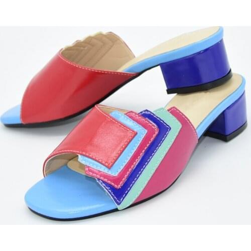Fashionable and Delicate Patchwork Multi Color Ladiesslippers Womens Slippers Nigeria Style Shoes African Women Party Shoes