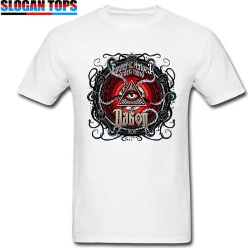 Love Cthulhu T-shirt Men Tshirt Lovecraft Esoteric Order of Dagon T Shirt All Seeing Eye Triangle Print Tops Octopus Monster Tee
