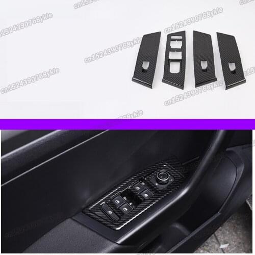 Lsrtw2017 for Volkswagen Vw T-roc Car Window Lifter Panel Trims Interior Accessories 2018 2019 2020 Carbon Fiber