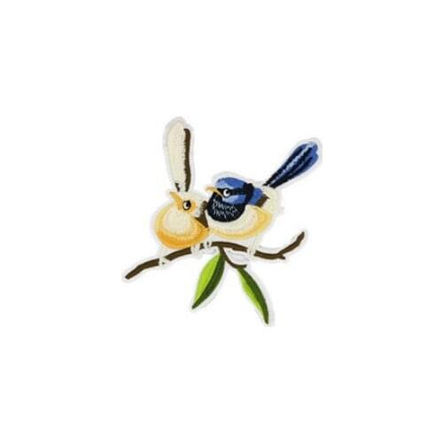 1Piece Two Size Lucky Bird Clothes Patches For Stripes Flowers Clothing Stickers Iron On Appliques Alien Embroidery Badges