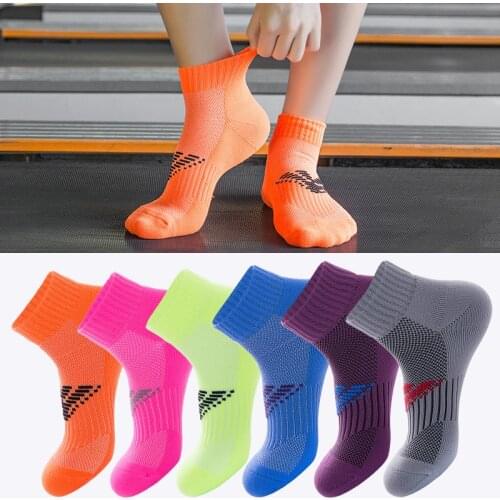 Men/Women Sport Running Socks Athletic Cushion Cycling Ankle Sock Thin Breathable Quick Dry Fitness Compression Short Socks