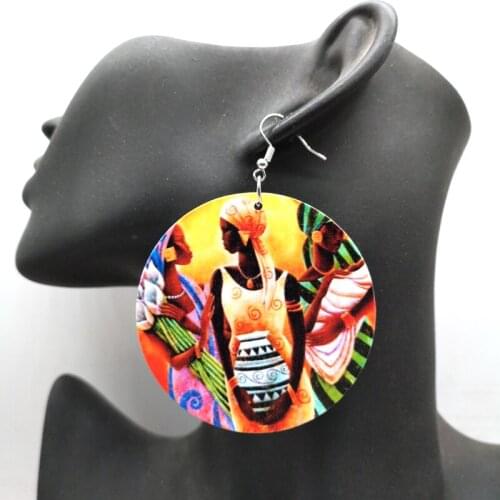 2019 Newest African Women wooden earrings