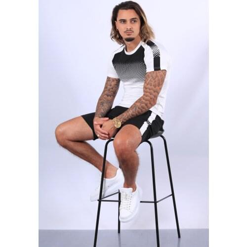 New World Cup basketball Sportswear Casual Tennis suit Mens Tracksuit Gradient short-sleeved T-shirt Shorts two-piece Suit