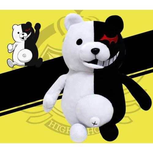 NEW Dangan Ronpa Super Danganronpa 2 Monokuma Black & White Bear Plush Toy Soft Stuffed Animal Dolls Birthday Gift for Children